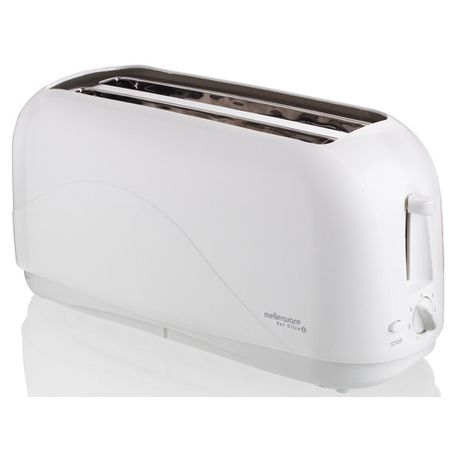 Toaster 4 Slice Plastic White 1300W Hot Slice
