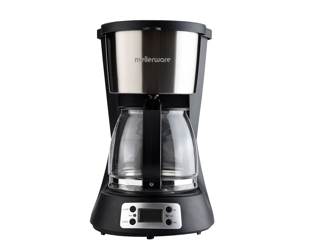 Coffee Maker Digital Drip Filter Black 1.5L 1000W