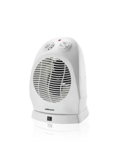 Heater Oscilating Floor Fan Plastic White 2000W