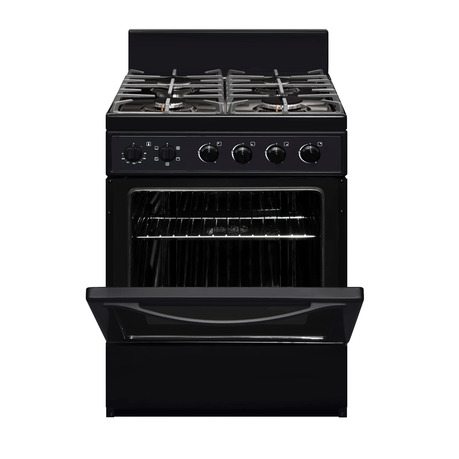 Oven Elec 84L 4 Burner Hob Black 600mm