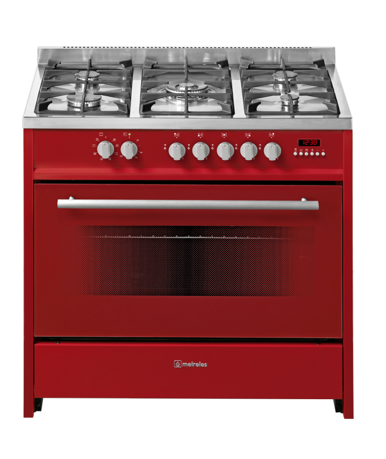 Gas Stove 90cm Red Gas/Gas