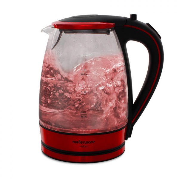 Kettle 360 Degree Cordless Glass Red 1.8L 2200W