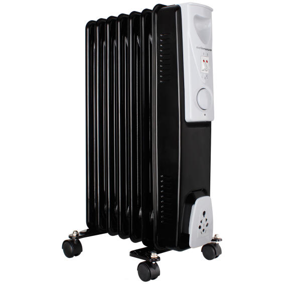 Heater 7 Fin Oil Filled Steel Black 3 Heat 1500W