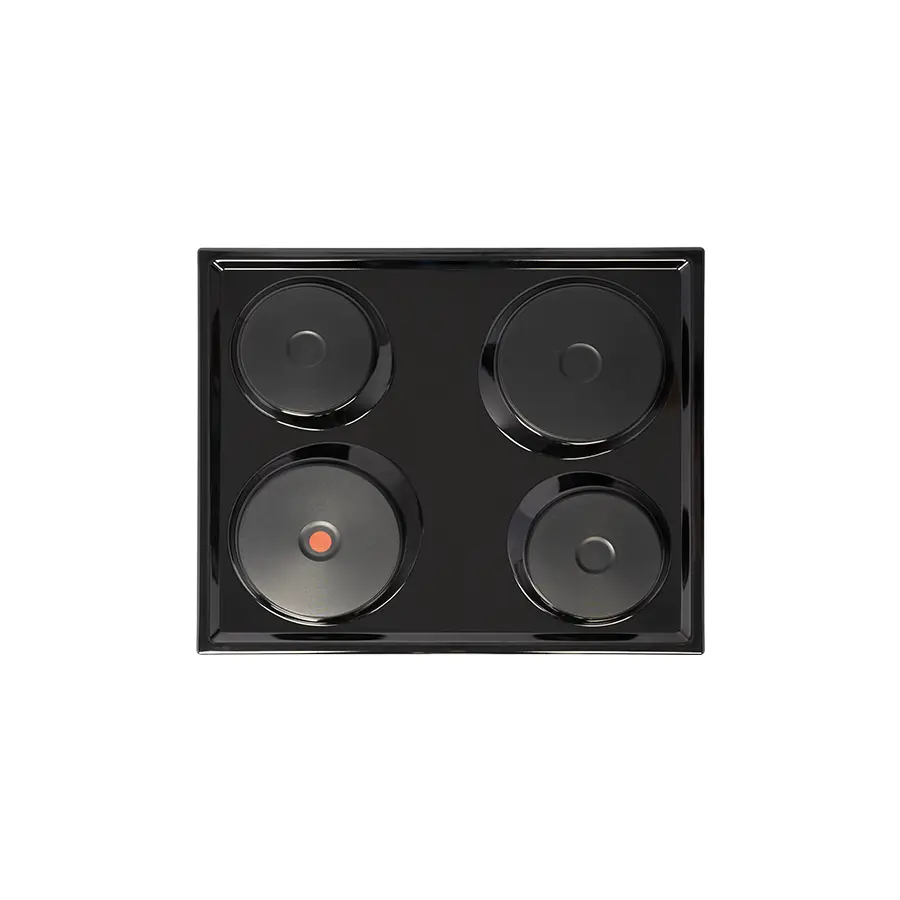 Univa four plate Solid hob no control panel black 