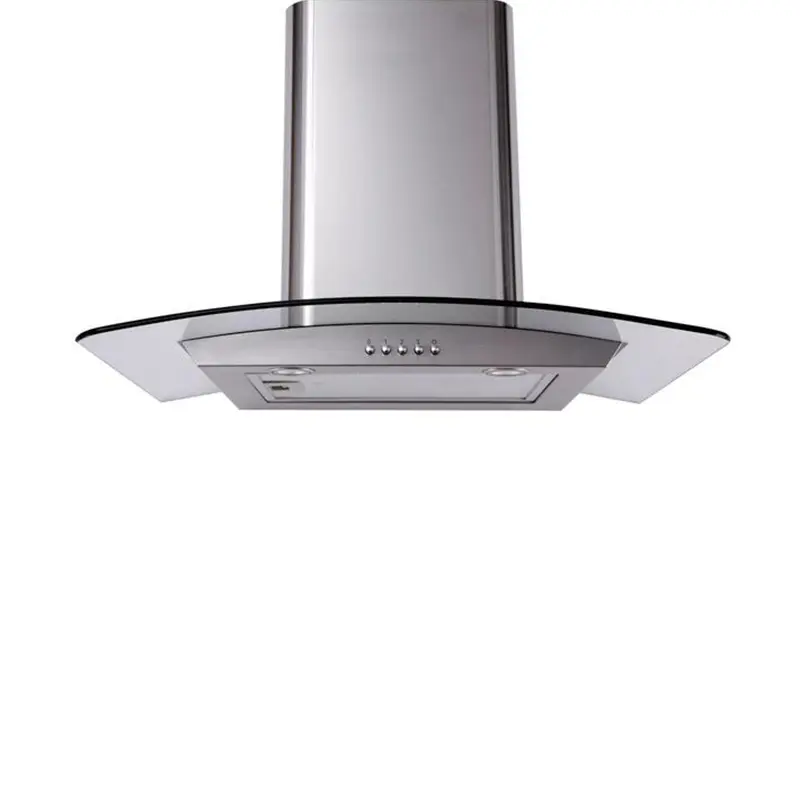 Cooker Hood Chimney 600mm S/steel Curved Glass