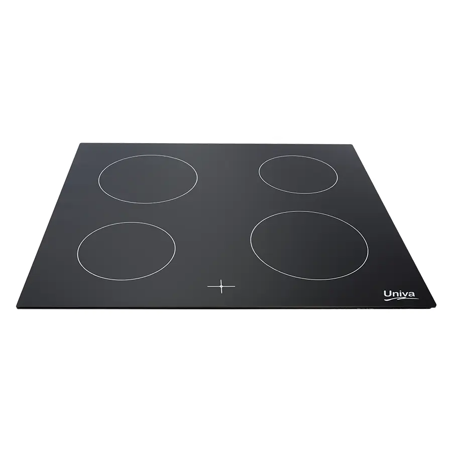Univa four plate Ceran hob no control panel black 