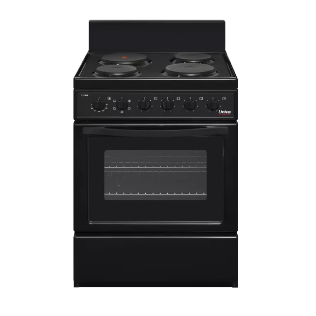 4 Solid Plate Front control Full Low-E glass door with hidden bake element Electrical stove kick panel Black 