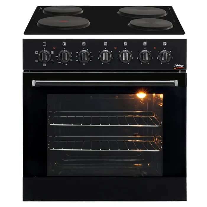 Black under counter oven and black solid Hob 84L