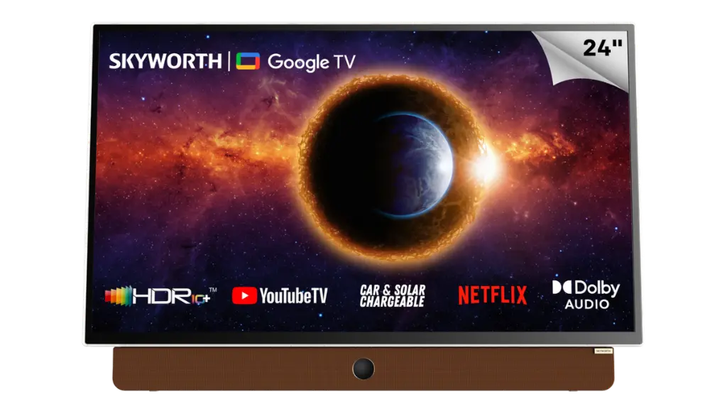 SKYWORTH 24” FHD Portable Google TV Orange
