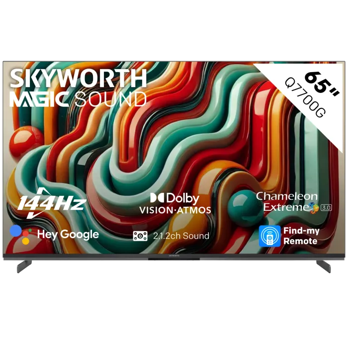SKYWORTH 65” UHD QLED GOOGLE TV WITH 144HZ PANEL/MAGIC SOUND 