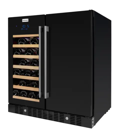 SnoMaster - 95L + 34 Bottle Pro Series Double Door Wine/Beverage Cooler - Black