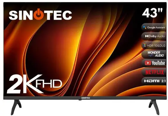 Sinotec 43" STL-43G2 FHD LED Google Smart TV with Eye Care