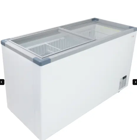 FLAT GLASS TOP FREEZER LOW E RADIUS CORNERS R290a EMS FAN