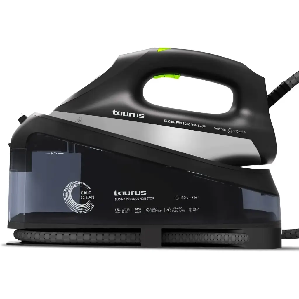 Taurus Iron Steam Station Ceramic Black 1.5L 3000W "Sliding Pro 3000"