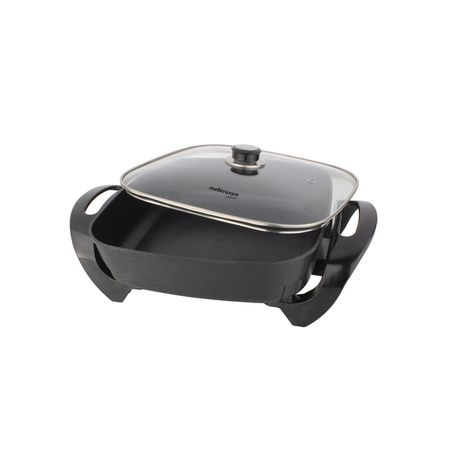 [27700D] Frying Pan Electric W/Glass Lid Aluminium Black