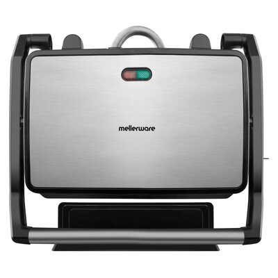 [28565] Panini Press 2 Slice Stainless Steel Black Grill Plate 800w “compacto”
