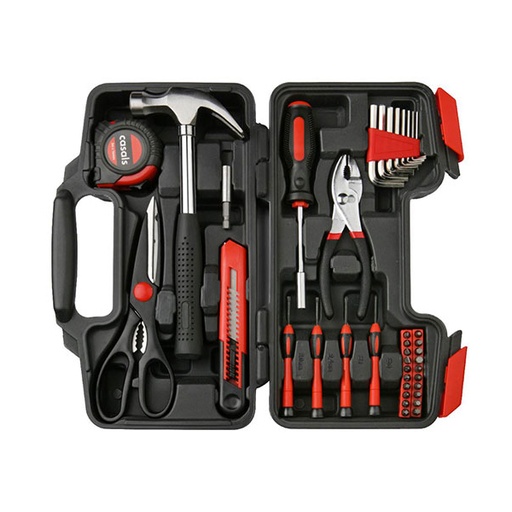 [HH39] Hand Tools 39 Piece Set Steel Red