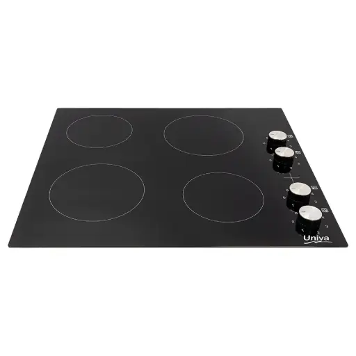 [U156CB] Hob Ceran 4 plates with control panel Black