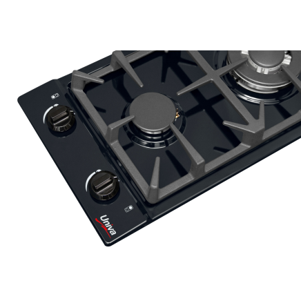 [UGH02B] Univa 2 burner gas hob Black