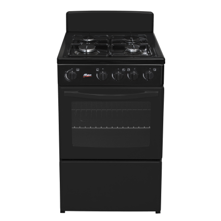 [UG005B] Oven Gas 58lt 4 Burner Hob Black 500mm