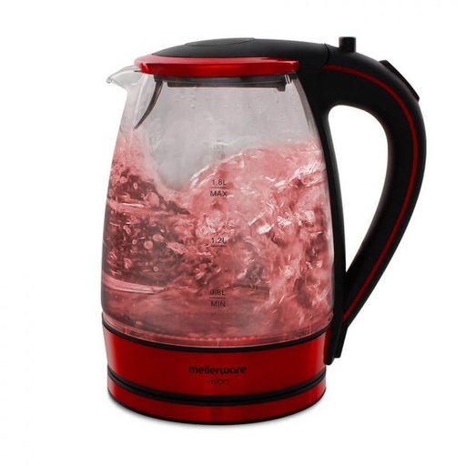 [22300RDB] Kettle 360 Degree Cordless Glass Red 1.8L 2200W