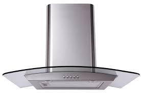 [U900SCG] Cooker Hood Chimney 900mm S/steel Curved Glass