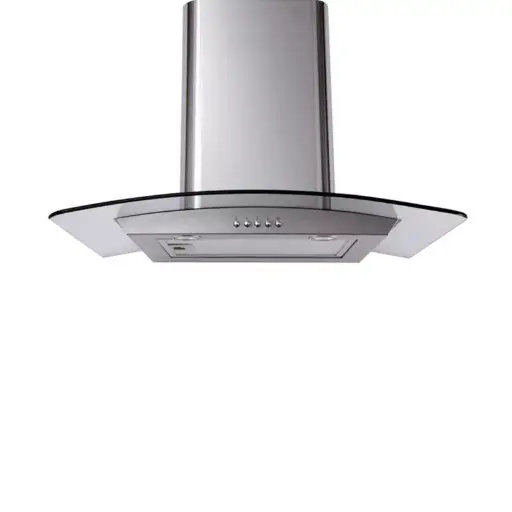 [U600SCG] Cooker Hood Chimney 600mm S/steel Curved Glass