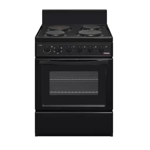 [U106B-1] 4 Solid Plate Front control Full Low-E glass door with hidden bake element Electrical stove kick panel Black 
