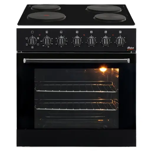 [U336B-1] Black under counter oven and black solid Hob 84L