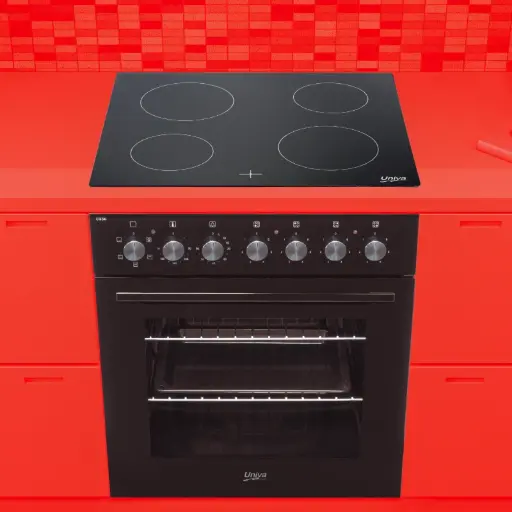 [U336CB-1] Univa Black Under-counter Oven and Black Ceran Hob