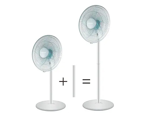 [35840WH] Fan 2 in 1 Stand & Pedestal Plastic White 40cm 50W