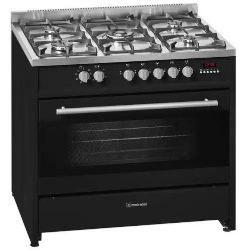 [E915BL] Freestanding Meireles 90cm, Gas/electric stove - Black