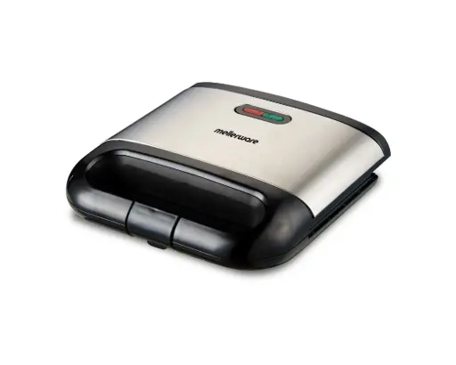 [25302] Sandwich Maker 2 Slice Non-Stick Black & Stainless Steel 800W "Planet"