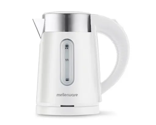 [22008WH] Kettle Double Wall Cordless Stainless Steel White 0.8L 800-900W "Siena Compact"