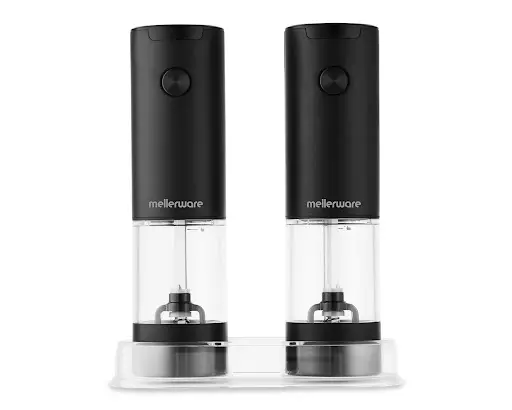 [26005] Battery Operated Plastic Salt And Pepper Grinder "Pulse Duo"