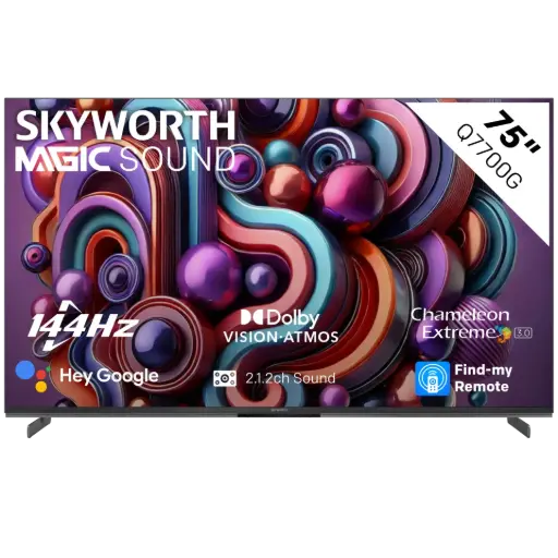 [SKW-75Q7700G] SKYWORTH 75” UHD QLED GOOGLE TV WITH 144HZ PANEL/MAGIC SOUND 