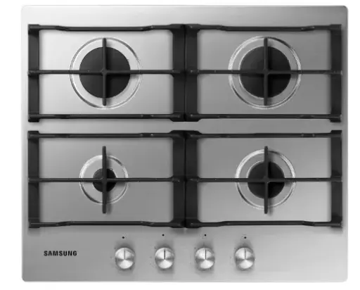 [NA64D3010AS/FA] 60 CM, Samsung 4 Burner Gas Hob With Cast Iron Grates, Stainless Steel finish