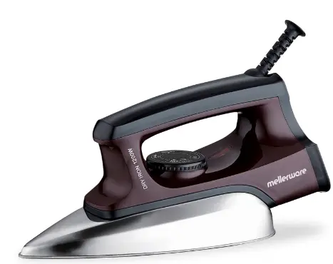 [23100A] Mellerware Iron Dry Non-Stick Brown Soleplate 1100 - 1300W "Hercules"
